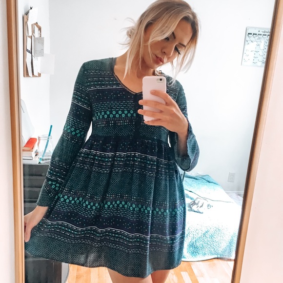 wild blue Dresses & Skirts - SADIE ROBINSON Boho Bell Sleeve Blue Flowy Dress